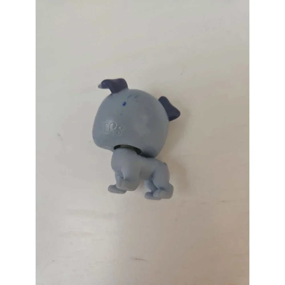 Hasbro Littlest Pet Shop 1344 Grey Pug Dog Green Eyes Vintage LPS Toy Figure